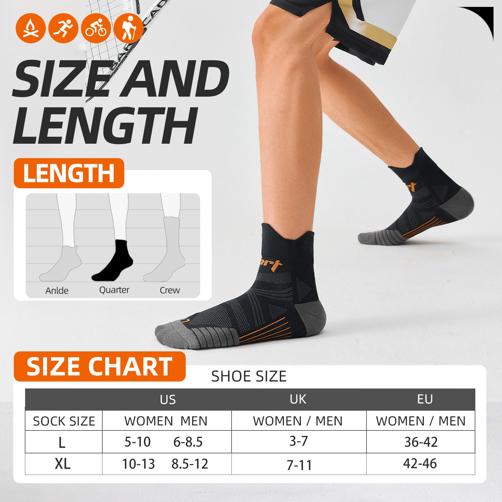 MQAMEX Elite Ultra Light Running Socks-Half Calf Sock