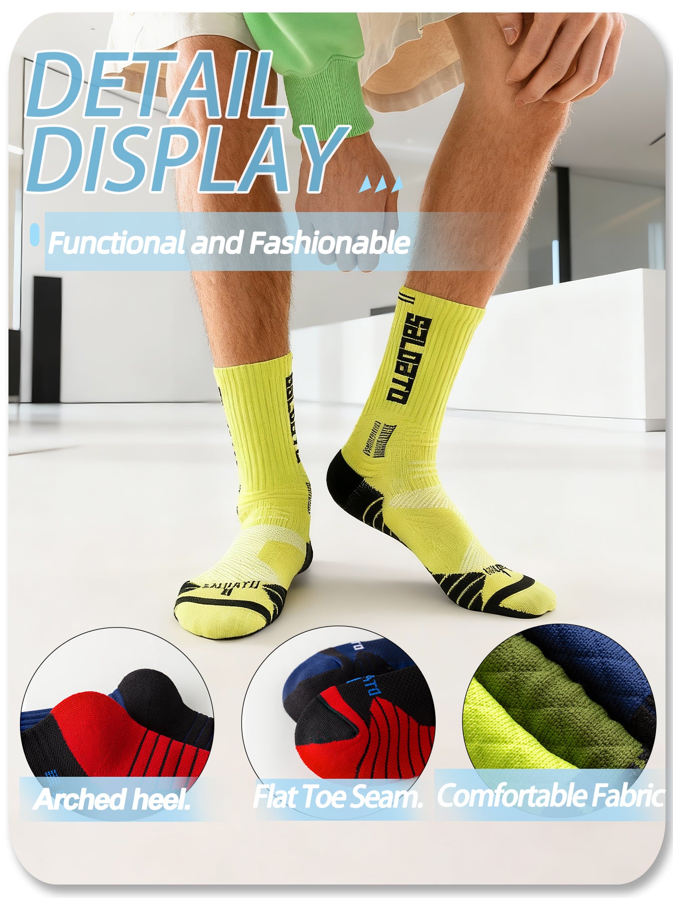 MQAMEX Elite Ultra Light Tennis + Pickleball Socks-Mini Crew Socks