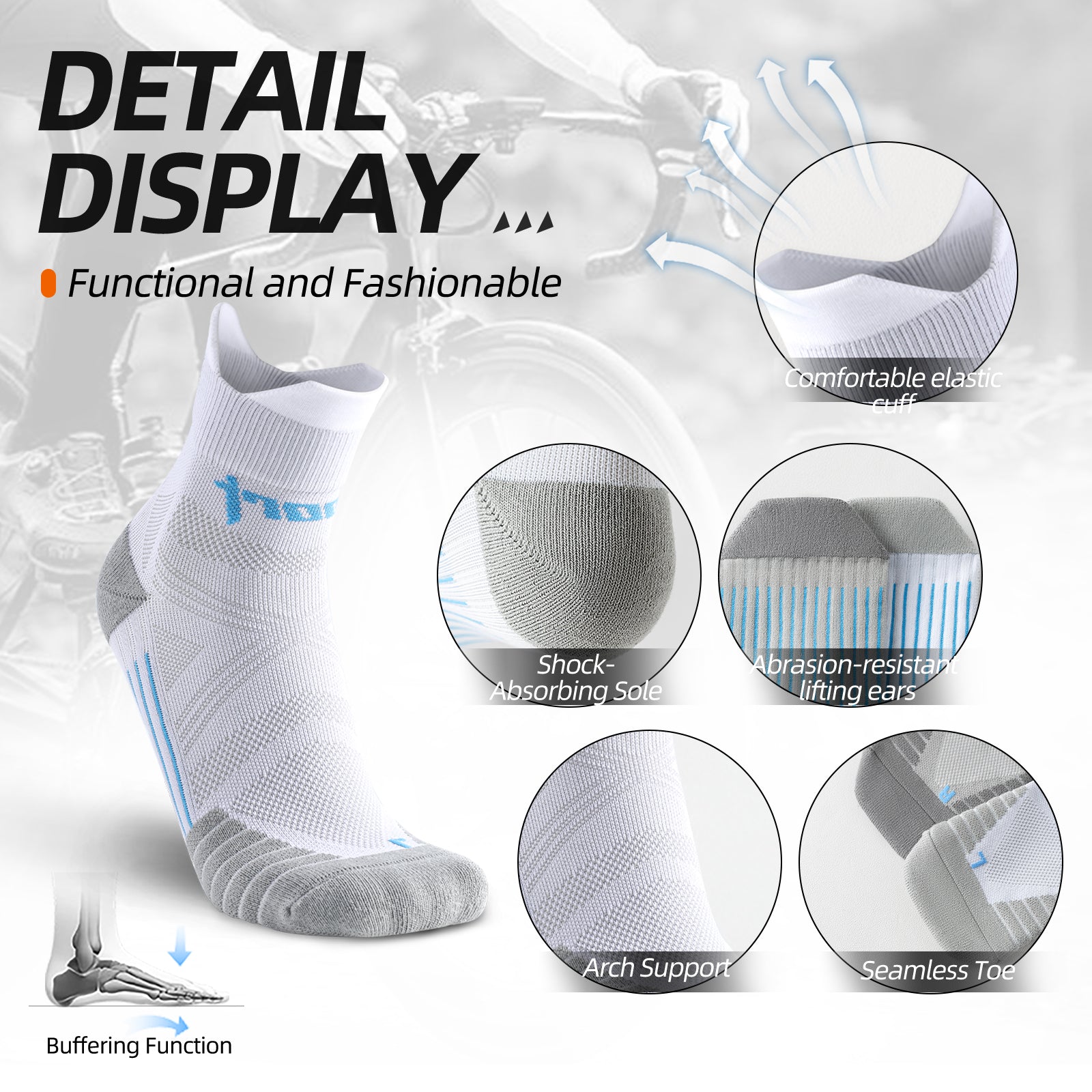 MQAMEX Elite Ultra Light Running Socks-Half Calf Sock