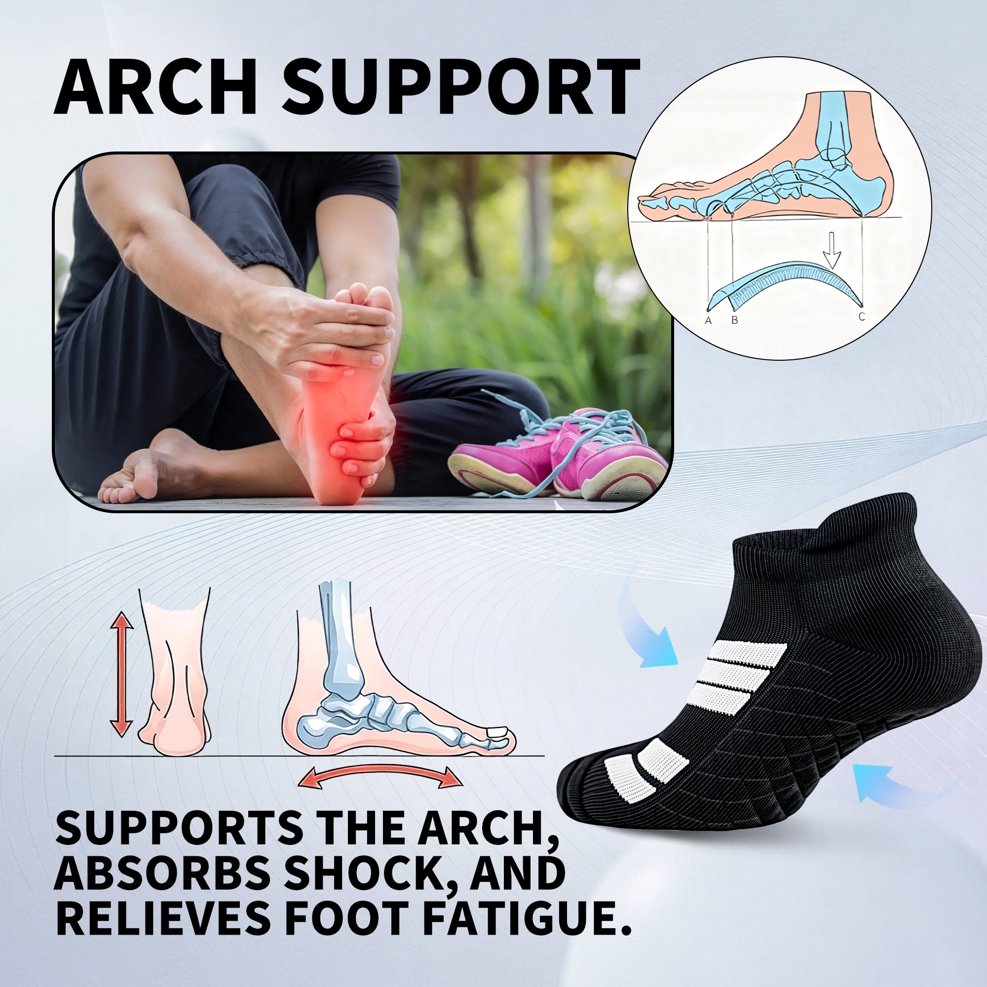 MQAMEX Elite Ultra Light Running Socks - Calcetines tobilleros