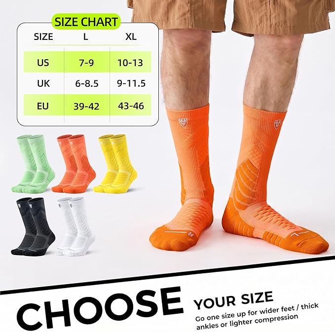 MQAMEX Ultra Light Compression Socks-Crew Socks