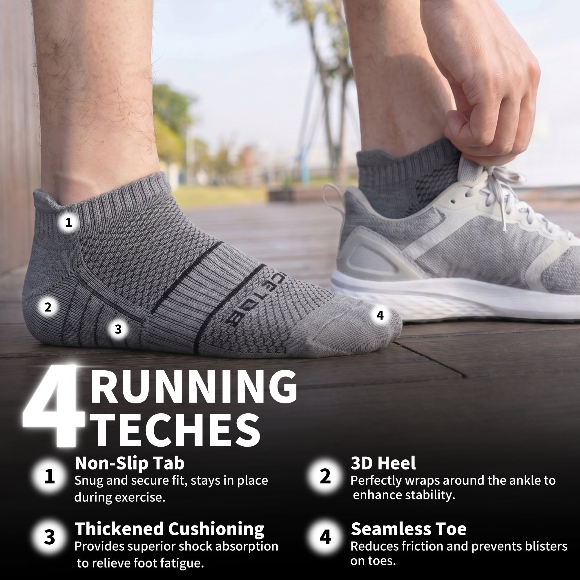 MQAMEX Elite Ultra Light Running Socks-Ankle socks