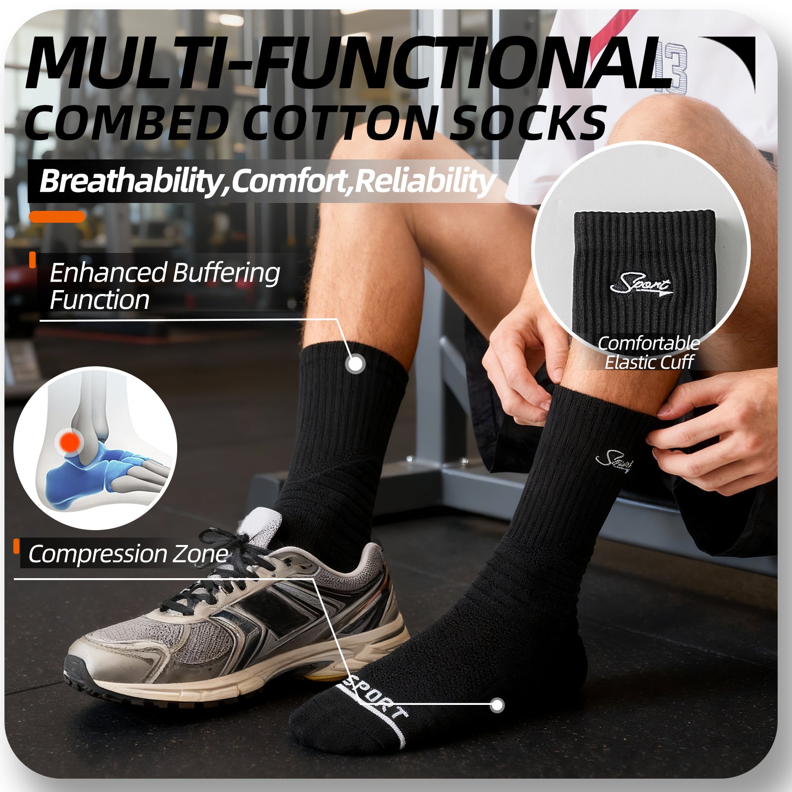 MQAMEX Elite Ultra Light Running Socks-Crew Socks